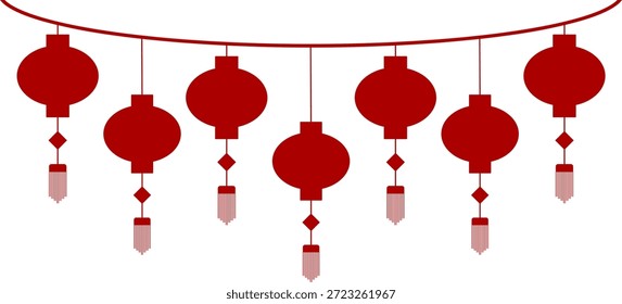 Skalierbarer Vektor hängend Chinesisch Neujahr Laternen Silhouette