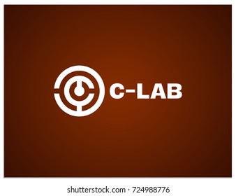 Scalable vector icon, showing from one to four letters C and text C-LAB. Isolated logo, which is well suited for laboratory, IT, company, engaged in communication or any other scientific activity