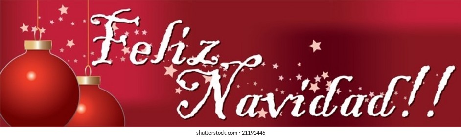 A scalable vector illustration of a Christmas greeting in Spanish