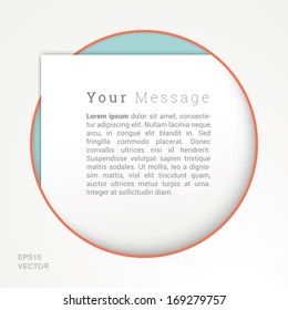 Scalable vector illustration of geometric minimal paper design element for web pages, banners, text boxes and layouts - white, blue, orange edition