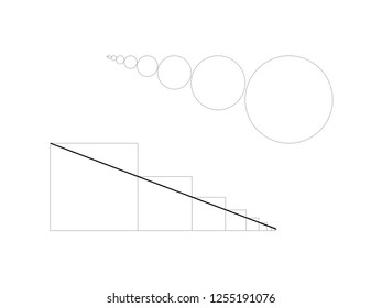 Scalable vector illustration of golden ratio with editable stroke