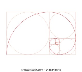 Scalable vector illustration of golden ratio with editable stroke