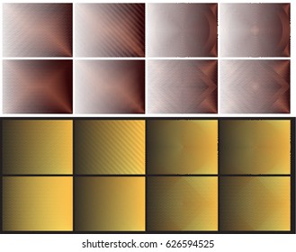 Scalable vector illustration set of color gradient transitions created using lines. Isolated image, which you can use to screen and print (corporate identity, advertising, souvenir, etc.)