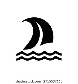 Scalable vector illustration of a sleek black wave design with three ripples, ideal for logos, icons, and flat design projects. High contrast, clean lines.