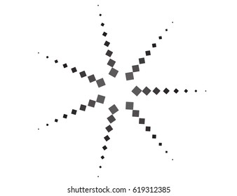 Scalable vector illustration, that consists of abstract geometric star, which consists of a set of intersecting lines. Isolated image, which you can use to screen (web, mobile app, video, etc)