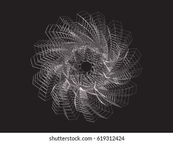 Scalable vector illustration, that consists of abstract geometric star, which consists of a set of intersecting lines. Isolated image, which you can use to screen (web, mobile app, video, etc.)