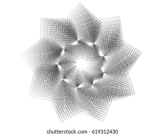 Scalable vector illustration, that consists of abstract geometric star, which consists of a set of intersecting lines. Isolated image, which you can use to screen (web, mobile app, video, etc.)