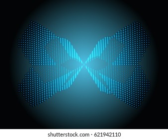 Scalable vector illustration, that consists of abstract mask, which consists of a set of glowing balls. Isolated image, which you can use to screen (web, mobile app, video, etc.)