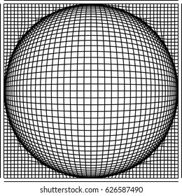 Scalable vector illustration, that consists of abstract spherical shape created from lines. Isolated image, which you can use to screen and print (advertising, souvenir, etc.) Lines are expanded.