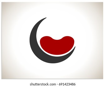 Scalable vector illustration, that consists of stylized minimalist seat, in black and red colors, created with simple shapes. Isolated logo, which you can use to screen and print