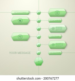 Scalable  vector Infographic timeline report template element with eco colors