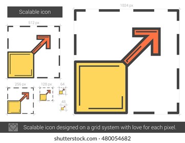 Scalable vector line icon isolated on white background. Scalable line icon for infographic, website or app. Scalable icon designed on a grid system.