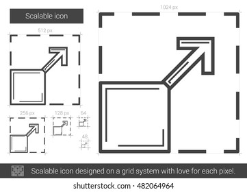 Scalable vector line icon isolated on white background. Scalable line icon for infographic, website or app. Scalable icon designed on a grid system.