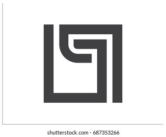 Scalable vector sign, containing hidden connected letters G, L, P. Isolated logo, for screen (web, mobile app, video, etc.) and print (corporate identity, advertising, etc.)