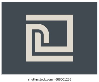 Scalable vector sign, containing hidden connected letters C, D, G, L, n, O, P, e. Isolated logo, for screen (web, mobile app, video, etc.) and print (corporate identity, advertising, etc.)