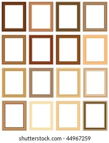 Scalable vector wooden picture frames. Width and height can be changed to suit your pictures