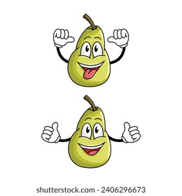 Scalable vectorial representing a funny pear mascot