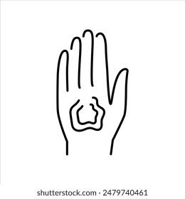 Scald line color icon. Household injuries sign for web page, mobile app, button, logo. Vector isolated button. Editable stroke.