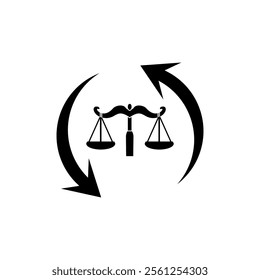 Scale and arrow icon. Court icon. lawyer and justice icon logo vector.