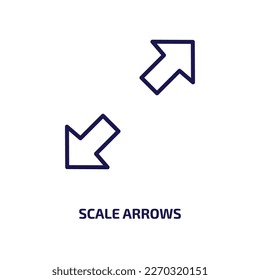 scale arrows icon from user interface collection. Thin linear scale arrows, arrow, scale outline icon isolated on white background. Line vector scale arrows sign, symbol for web and mobile