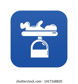 Scale baby icon blue vector isolated on white background