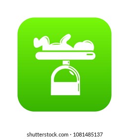 Scale baby icon green vector isolated on white background