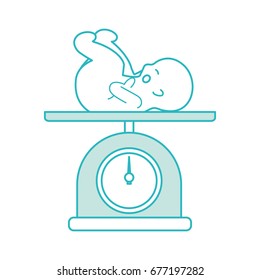 scale with baby isolated icon