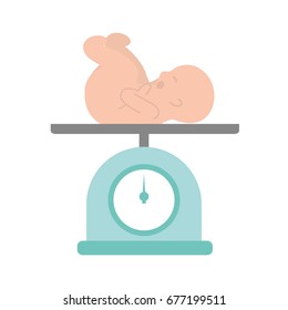 scale with baby isolated icon