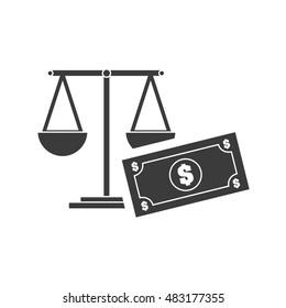 scale balance with finance icon vector illustration design