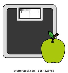 scale balance gym with apple