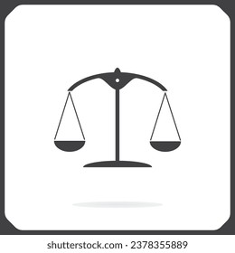 Scale balance icon on background. Scale vector icon.