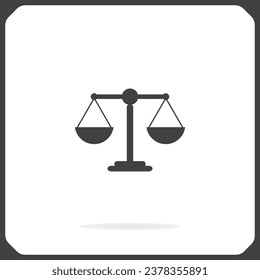 Scale balance icon on background. Scale vector icon.