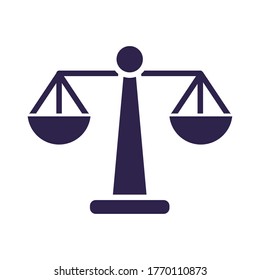 scale balance measure weight silhouette style vector illustration design