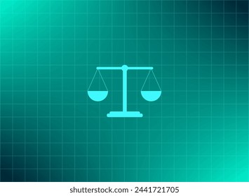Scale balance, scales symbol. Vector illustration on a blue background. Eps 10