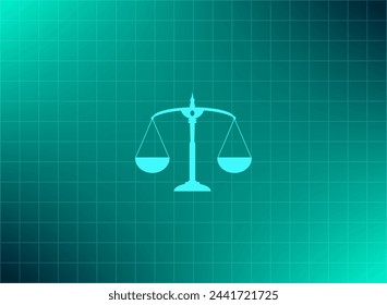 Scale balance, scales symbol. Vector illustration on a blue background. Eps 10