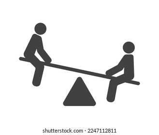 Balanza de escala con icono de dos personas sentadas