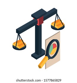 scale balance with weight lifting vector illustration design