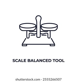 scale balanced tool  outline icon. Linear vector from food concept. Thin line scale balanced tool  icon isolated on white background