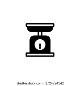 Scale balanced tool vector icon in black solid flat design icon isolated on white background