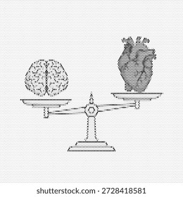 Skalieren Sie die Balance zwischen Herz und Gehirn, die die Harmonie zwischen Emotion und Logik, und psychische Wellness-Balance.