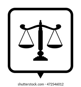 Scale - black vector icon ; message bubble