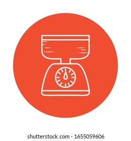 diseño ícono de estilo bloque de escala Cocina Cook Comida restaurante hogar menú cena comida comida comida comida comida y comida tema Vector ilustración