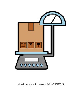 scale with box carton delivery icon