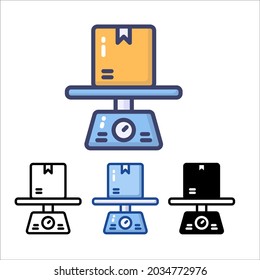 scale box delivery icon symbol, Pictogram flat design for apps and websites, Track and trace processing status, Isolated on white background, Vector illustration