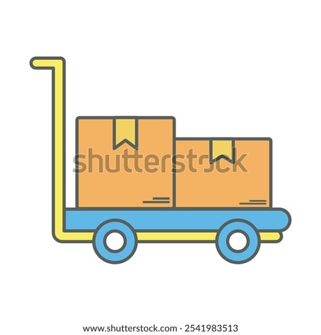 - A scale with a box, indicating weight or measurement for shipping fees. Logistic Icon isolate white background