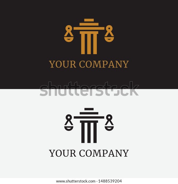 Scale Building Illustration Attorney Lawyer Name Stock ...