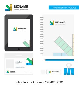 Scale Business Logo, Tab App, Diary PVC Employee Card and USB Brand Stationary Package Design Vector Template