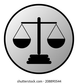 Scale button on white background. Vector illustration.