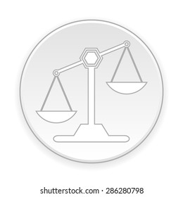Scale button on white background. Vector illustration.