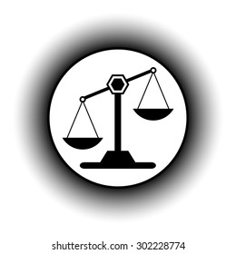 Scale button on white background. Vector illustration.